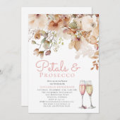 Bloemblaadjes en Bubbly Prosecco Vrijgezellenfeest Kaart (Voorkant / Achterkant)