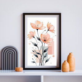 Bloemblaadjes en geometrie poster