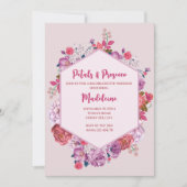 bloemblaadjes en prosecco bloemenvrijgezellenweeke kaart (Voorkant)