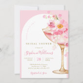 Bloemblaadjes en Prosecco Boog Bruids Douche Uitno Kaart (Voorkant)