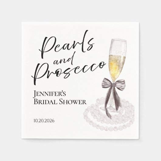 Bloemblaadjes en Prosecco | Boog Waterverf Vrijgez Servet (Voorkant)