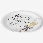 Bloemblaadjes en Prosecco | Bow Aquarel Bruidsdine Papieren Bordje (Gekanteld)