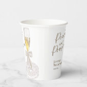 Bloemblaadjes en Prosecco | Bow Aquarel Bruidsontb Papieren Bekers (Rechts)