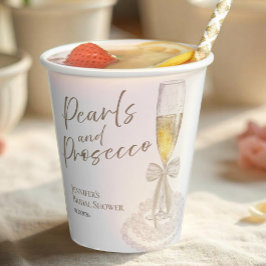 Bloemblaadjes en Prosecco | Bow Aquarel Bruidsontb Papieren Bekers