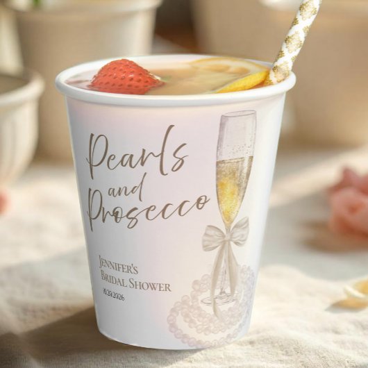 Bloemblaadjes en Prosecco | Bow Aquarel Bruidsontb Papieren Bekers