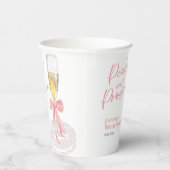 Bloemblaadjes en Prosecco | Bow Aquarel Bruidsontb Papieren Bekers (Rechts)