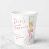 Bloemblaadjes en Prosecco | Bow Aquarel Bruidsontb Papieren Bekers (Voorkant)