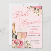 Bloemblaadjes en Prosecco Bruidsdiner Kaart (Voorkant)