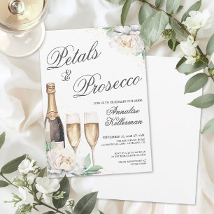 Bloemblaadjes En Prosecco Bruidsdiner Kaart