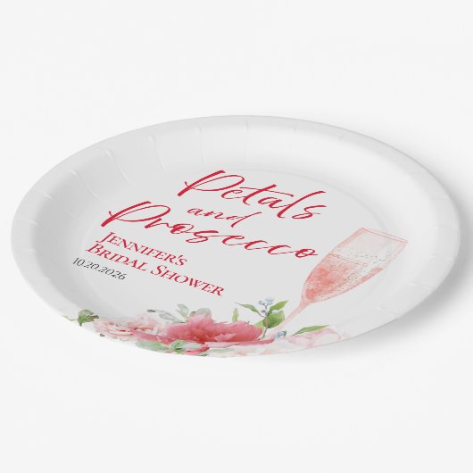 Bloemblaadjes en Prosecco | Bruidsdouche in de Wil Papieren Bordje (Gekanteld)