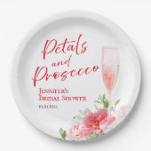 Bloemblaadjes en Prosecco | Bruidsdouche in de Wil Papieren Bordje (Voorkant)