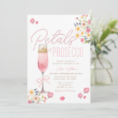 Bloemblaadjes en Prosecco Brunch Vrijgezellenfeest Kaart (Staand voorkant)