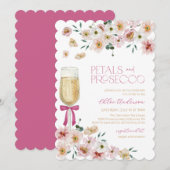 Bloemblaadjes en Prosecco Champagne Vrijgezellenfe Kaart (Voorkant / Achterkant)