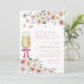 Bloemblaadjes en Prosecco Champagne Vrijgezellenfe Kaart (Staand voorkant)