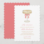 Bloemblaadjes en Prosecco Champagne Vrijgezellenfe Kaart (Voorkant / Achterkant)