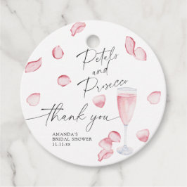 Bloemblaadjes en Prosecco - dank je bruidsdouche Bedankjes Labels
