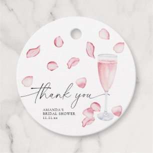 Bloemblaadjes en Prosecco - dank je bruidsdouche Bedankjes Labels