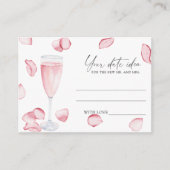 Bloemblaadjes en Prosecco - Datum nacht ideeën \ D Informatiekaartje (Voorkant)