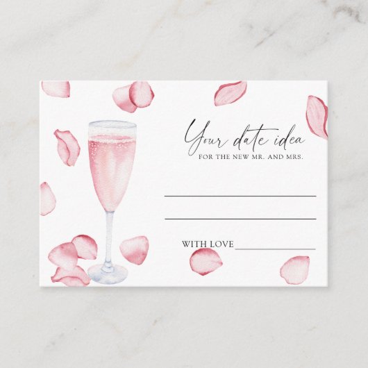Bloemblaadjes en Prosecco - Datum nacht ideeën \ D Informatiekaartje (Voorkant)