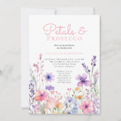 Bloemblaadjes en Prosecco Floral Vrijgezellenfeest Kaart (Voorkant)