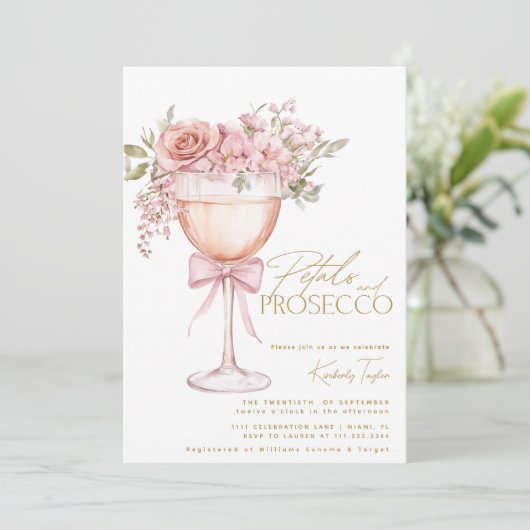 Bloemblaadjes en Prosecco Garden Roos Vrijgezellen Kaart (Staand voorkant)