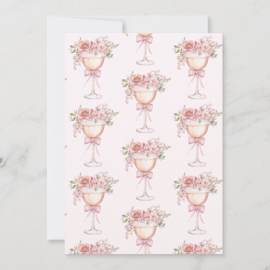 Bloemblaadjes en Prosecco Garden Roos Vrijgezellen Kaart (Achterkant)
