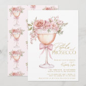 Bloemblaadjes en Prosecco Garden Roos Vrijgezellen Kaart (Voorkant / Achterkant)