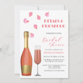 Bloemblaadjes en Prosecco Gold Bottle Vrijgezellen Kaart (Voorkant)