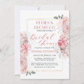 Bloemblaadjes en Prosecco Gold Glitter Vrijgezelle Kaart (Voorkant)