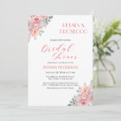 Bloemblaadjes en Prosecco Gold Glitter Vrijgezelle Kaart (Staand voorkant)