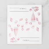 Bloemblaadjes en prosecco - huwelijksplaatskaarten plaatskaartje (Buitenkant ongevouwen)