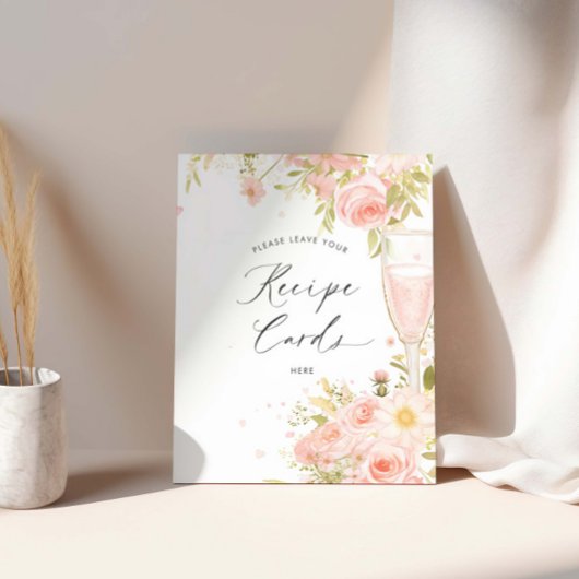 Bloemblaadjes en prosecco laten uw Kaarten achter Poster