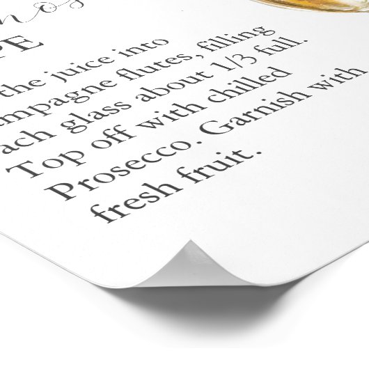 Bloemblaadjes en Prosecco Mimosa Bar Sign Poster (Hoek)