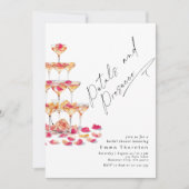 Bloemblaadjes en Prosecco minimal Modern Vrijgezel Kaart (Voorkant)