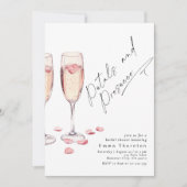 Bloemblaadjes en Prosecco minimal Modern Vrijgezel Kaart (Voorkant)