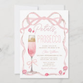 Bloemblaadjes en Prosecco Pink Bow Vrijgezellenfee Kaart (Voorkant)