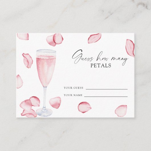 Bloemblaadjes en Prosecco - raad eens hoeveel bloe Informatiekaartje (Voorkant)