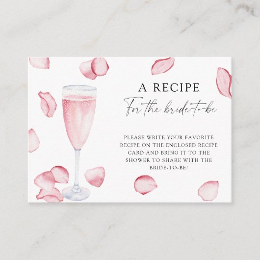 Bloemblaadjes en Prosecco - Recept voor de bruid t Informatiekaartje (Voorkant)