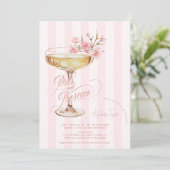 bloemblaadjes en prosecco roze bloemig Vrijgezelle Kaart (Staand voorkant)