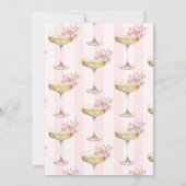bloemblaadjes en prosecco roze bloemig Vrijgezelle Kaart (Achterkant)
