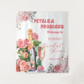 Bloemblaadjes en Prosecco Vrijgezellenfeest achter Wandkleed (Voorkant)