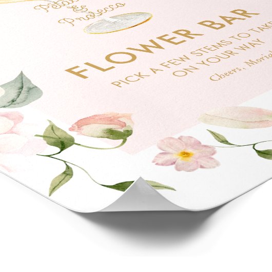 Bloemblaadjes en Prosecco Vrijgezellenfeest Bloeme Poster (Hoek)