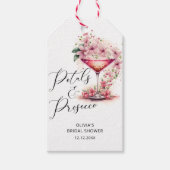 Bloemblaadjes en Prosecco Vrijgezellenfeest Favor Cadeaulabel (Voorkant)