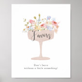 Bloemblaadjes en Prosecco Vrijgezellenfeest Favors Poster (Voorkant)