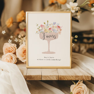 Bloemblaadjes en Prosecco Vrijgezellenfeest Favors Poster