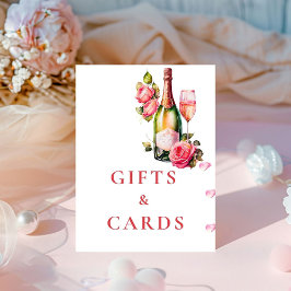 Bloemblaadjes en prosecco Vrijgezellenfeest gesche Reclamebord Met Voetstuk