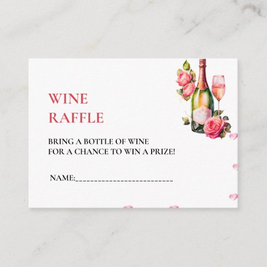 Bloemblaadjes en Prosecco Vrijgezellenfeest Wine R Informatiekaartje (Voorkant)