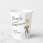 Bloemblaadjes en Prosecco | Waterverf bruidsdouche Papieren Bekers (Voorkant)