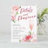 Bloemblaadjes en Prosecco | Waterverf Vrijgezellen Kaart (Staand voorkant)