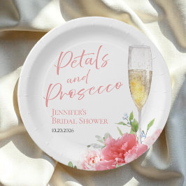 Bloemblaadjes en Prosecco | Wild Garden Vrijgezell Papieren Bordje